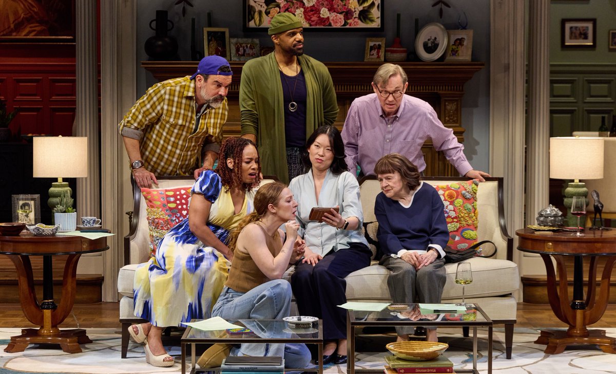 StageZineEditor's tweet photo. Woke wars, neighborhood edition. @MTC_NYC #TheBalustersBroadway skewers bias, identity, &amp; modern American tension with sharp, uncomfortable humor. One of the year’s funniest plays. 5-star review @ https://t.co/DksELzc3f2 https://t.co/RrdS9aIAkW