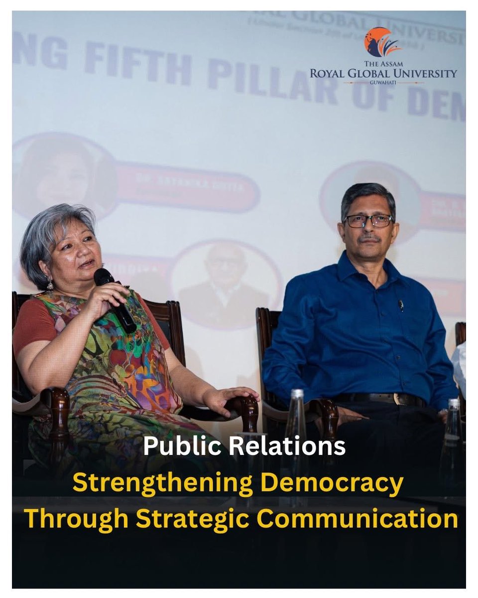 RoyalGlobal_Uni's tweet image. An engaging panel on 'Public Relations: The Emerging Fifth Pillar of Democracy' sparked dialogue that shapes perspectives and inspires impact. 

#RGU #PRSI #PublicRelations #Democracy #HigherEd @EduMinOfIndia @MIB_India @ugc_india @AICTE_INDIA @mygovassam