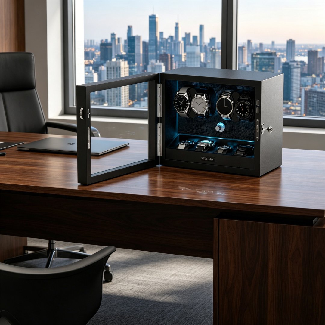 xtelary's tweet image. ⚫Black exterior. Aurora glow. Pure precision. 8 watches, perfectly organized and always ready.⌚

#storagebox #xtelary #giftidea #LuxuryLiving #WatchCase #watchwinder #jewelry #rolex #led