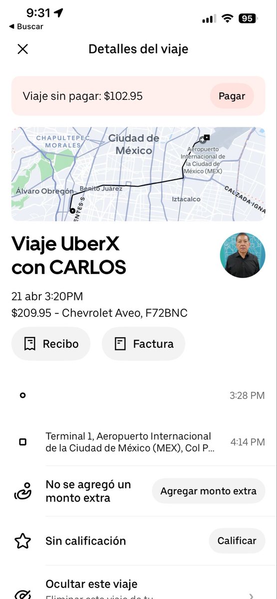 Oye <a href="/Uber_MEX/">Uber Mexico</a> . Solicité un servicio, pagué en efectivo. El deshonesto conductor no lo reporta. Aceptas que tengo la razón pero me “pides” pagar la mitad del viaje. Qué clase de “solución” salomónica es esta? 
Como ha decaído la calidad de servicio: Choferes y protocolos.