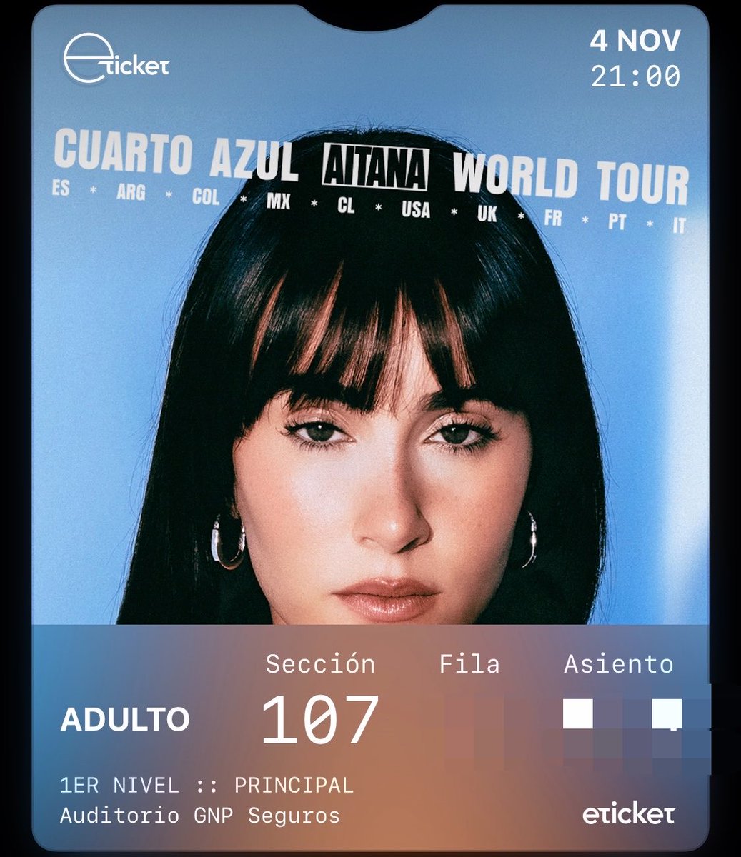Bram_Gzarc's tweet image. Lo logré!!! Iré al #CuartoAzulWorldTour 🫶🏼😭 Alguien en la misma sección? #Aitana #CuartoAzul #EstadioGNP