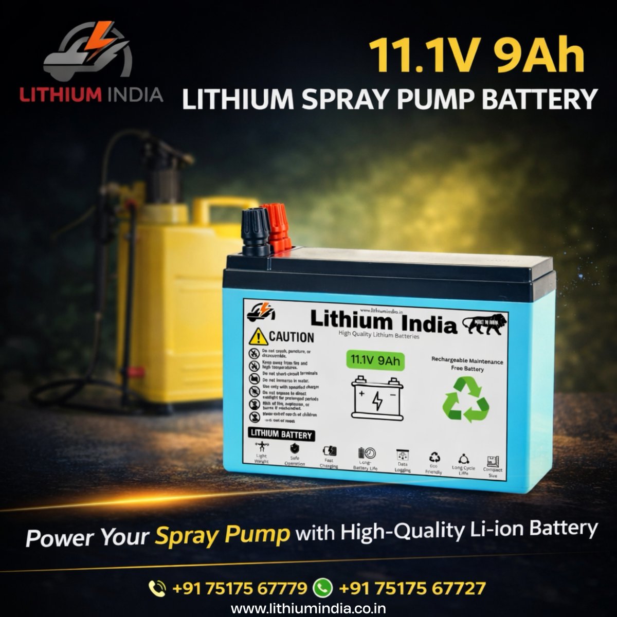 lithium_india's tweet image. Lightweight, powerful, and built to last. The 11V 9Ah spray pump battery keeps your farming operations running smoothly.
lithiumindia.co.in

#LithiumIndia #BatterySolutions #AgriInnovation #FarmTools #EcoFriendly #LithiumEnergy