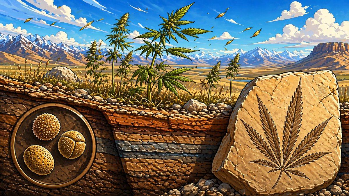 MaisonNLB's tweet photo. 🧬🌿 Premières traces fossiles du cannabis: la plante avant l’histoire humaine

Bien avant les cultures, les résines et les débats, le cannabis existe d’abord comme trace fossile.
Et cette histoire commence de façon presque poétique: non par une fleur entière, ni par une tête figée dans la pierre, mais par du pollen une poussière capable de survivre des millions d’années.

🏔️ L’ancêtre: avant le cannabis, une lignée de steppe
Les travaux récents situent l’origine du lignage Cannabis/Humulus dans la zone du plateau tibétain nord-est, avec une divergence entre cannabis et houblon estimée à l’Oligo-Miocène, autour de 28 à 21 millions d’années.
Important: ici, on parle surtout d’origine évolutive reconstituée, pas encore d’un fossile de cannabis “parfaitement identifiable” au sens moderne.

🌾 Le plus ancien pollen “compatible cannabis”
La plus ancienne trace souvent citée pour un pollen compatible avec le cannabis remonte à environ 19,6 millions d’années, dans des roches du début du Miocène du nord-est du plateau tibétain.
Mais il faut être rigoureux: les chercheurs rappellent que le pollen de Cannabis et celui de Humulus se ressemblent beaucoup. On parle donc souvent de pollen Cannabis/Humulus, ensuite interprété grâce au contexte écologique.

🍃 Et le premier fossile de feuille ?
Là, le dossier devient plus fragile.
Les revues de systématique indiquent que les fossiles de feuilles attribués à Cannabis sont extrêmement rares. Le cas classique est Cannabis oligocaenica, décrit en Allemagne au XIXᵉ siècle et supposé oligocène d’après son nom.
Mais les auteurs modernes soulignent que le registre des print fossils du cannabis reste pauvre et discuté. Autrement dit: la feuille fossile existe dans la littérature, mais avec moins de solidité que le pollen.

✨ Anecdote: la poussière d’histoire
La “première trace” du cannabis n’est probablement pas une belle feuille photogénique, mais une poussière microscopique.
En clair, la plante a commencé par laisser dans la roche une signature invisible et c’est cette poussière qui, des millions d’années plus tard, nous raconte son berceau.

🧾 L’histoire fossile du cannabis rappelle une vérité simple:
Avant d’être une culture, il fut un lignage,
Avant d’être une image, il fut une trace,
Avant d’être un débat, il fut une plante de steppe, de vent et de temps long.
Le Cannabis était présent avant l’Homme et le sera probablement encore après 🍃

#legalisation