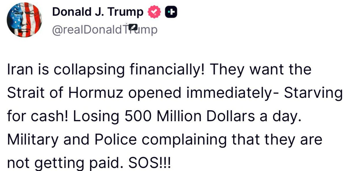 spectatorindex's tweet image. Trump says that Iran is 'collapsing financially'