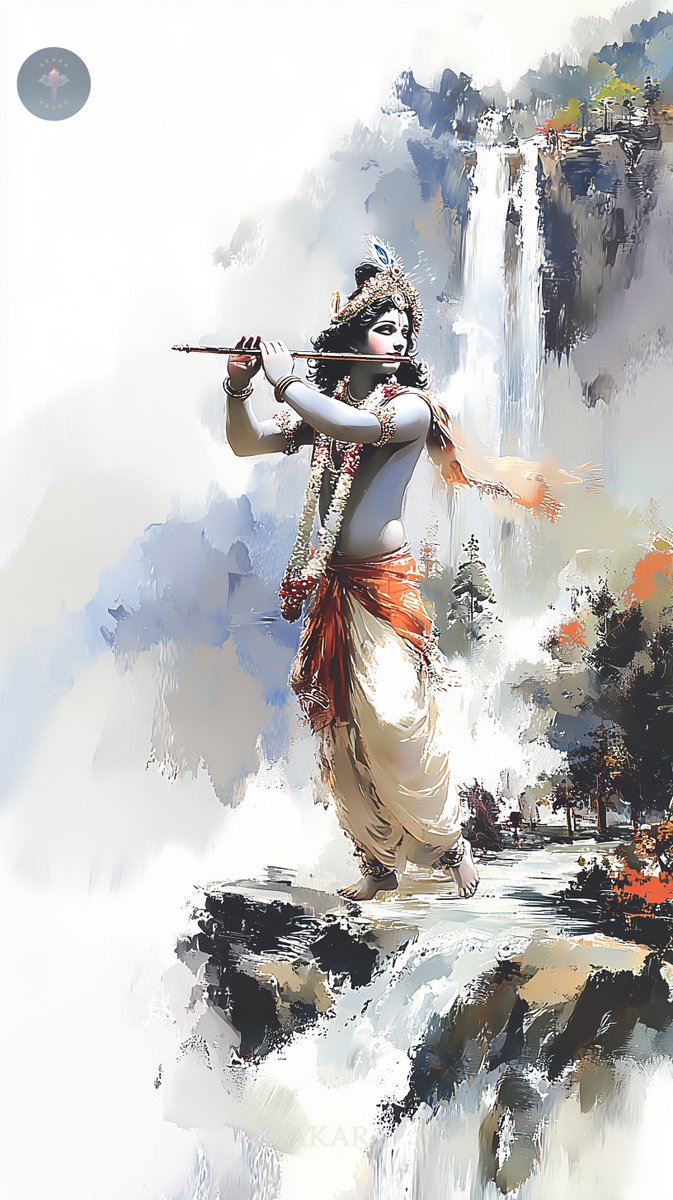 Akara__1's tweet image. 🟡 Tap, Hold and Load in 4K

Divine melodies flow through cosmic realms 🎵 Each note awakens the sleeping soul, calling us home to eternal love✨

venum kavandam karakanjayordhrtam

The flute held in lotus hands creates the music of creation itself.

#Krishna #SacredArt #Devotion