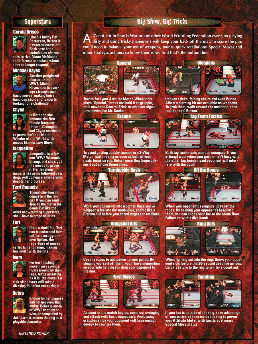 WWFWrestling1's tweet image. Feature on the WWF WrestleMania 2000 video game taken from Nintendo Power magazine, December 1999. 🎮 #WWF #WWE #Nintendo #WWFAttitude #WrestleMania