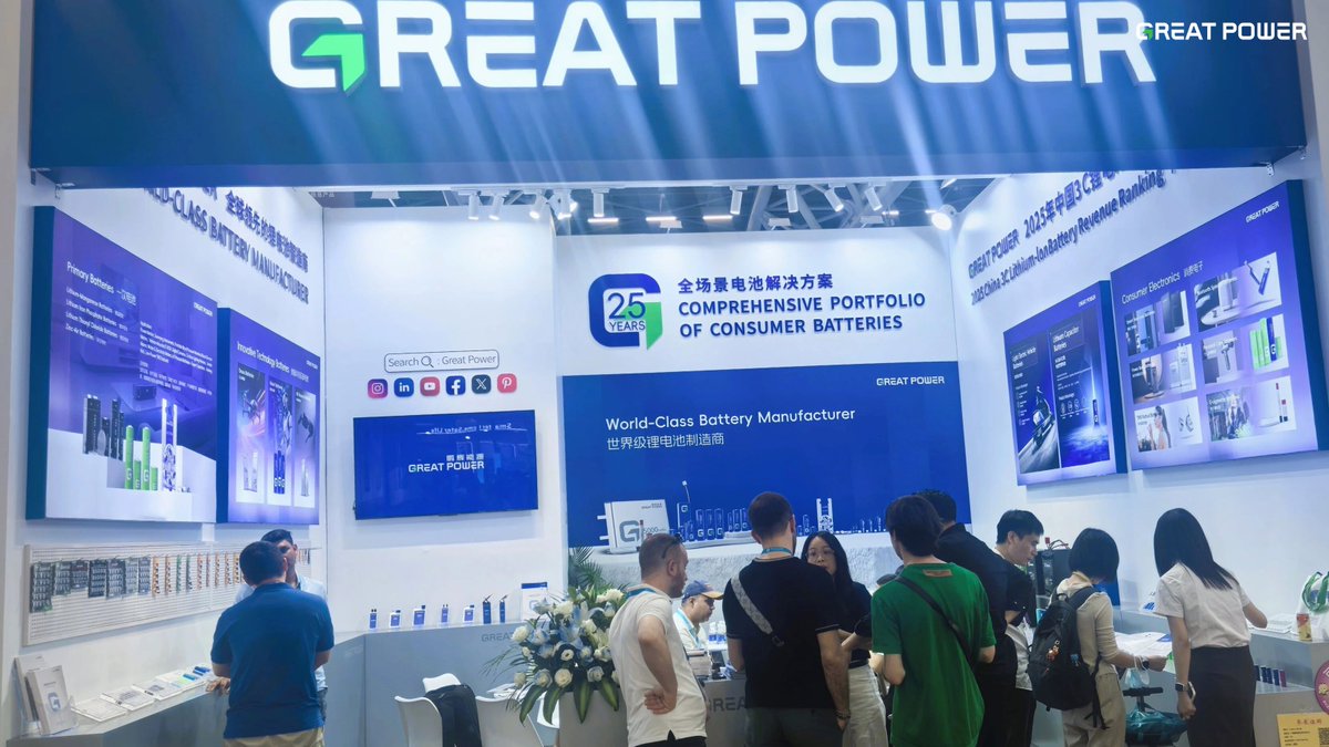Greatpower2001's tweet image. Great Power: Next-Gen Tech Batteries 🚀
Drones, robotics &amp;amp; AR powered by advanced cells—fast charge, high energy, safer design. Showcased at Canton Fair.
#Batteries #DroneTech #Robotics #AR #CleanEnergy #Innovation