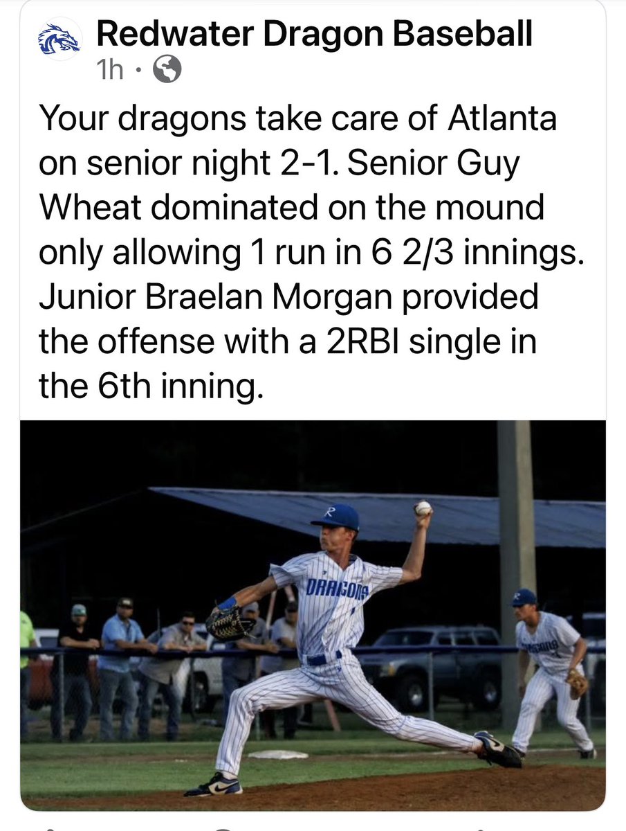 TxkJrHogsW's tweet photo. Our dude @GuyWheatIII throwing a gem against Atlanta to secure a playoff berth 💪🏼. 
@RedwaterA https://t.co/PG2RVDBN6F