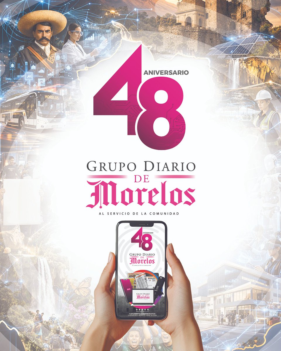 📰✨ 48 años contando historias en Morelos

Muy pronto, el suplemento especial de aniversario de Grupo Diario de Morelos.

Un recorrido por nuestra historia, evolución y compromiso con la comunidad.

Próximamente.