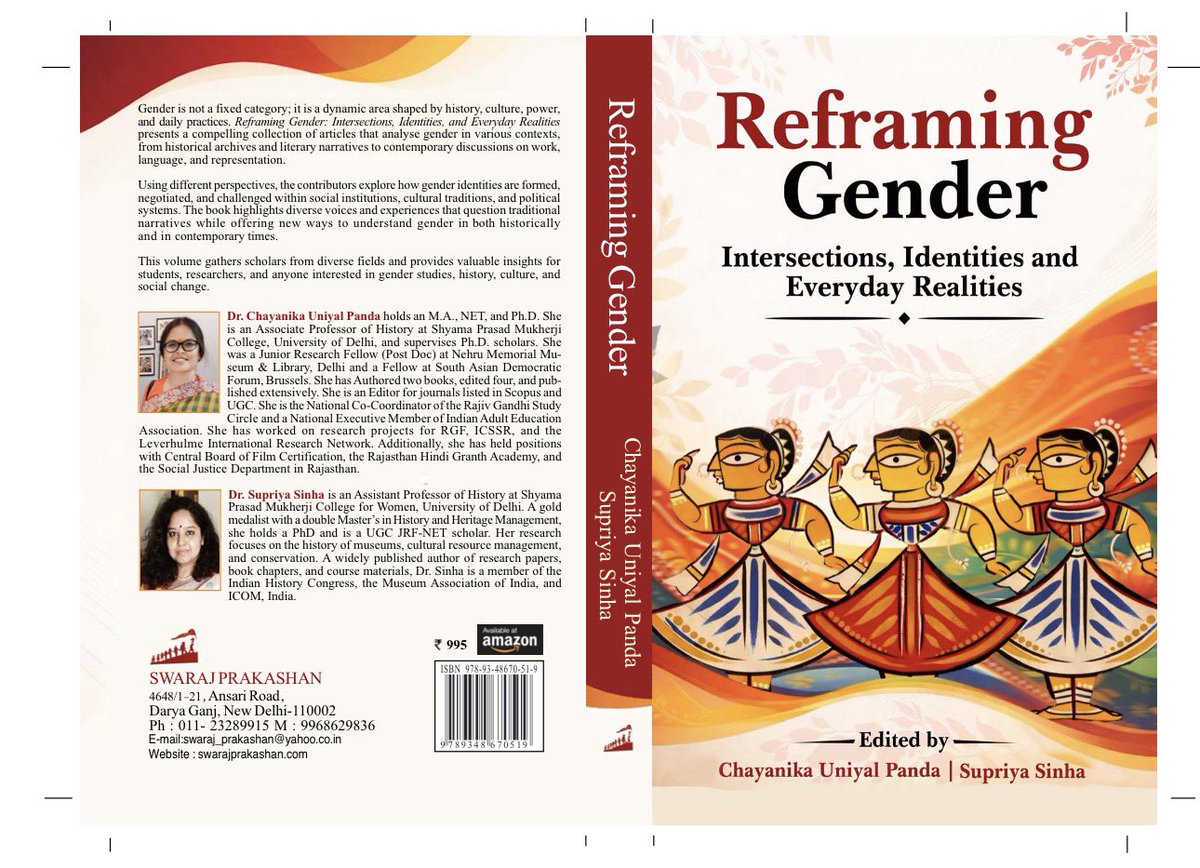 dr_chayanika's tweet image. Excited to share my edited book (Co-edited with Dr. Supriya Sinha) now available at Amazon. 

The book, “Reframing Gender: Intersections, Identities, and Everyday Realities”, compiles a wide range of scholarly voices from the National #Gender Workshop and Seminar 2024, organized