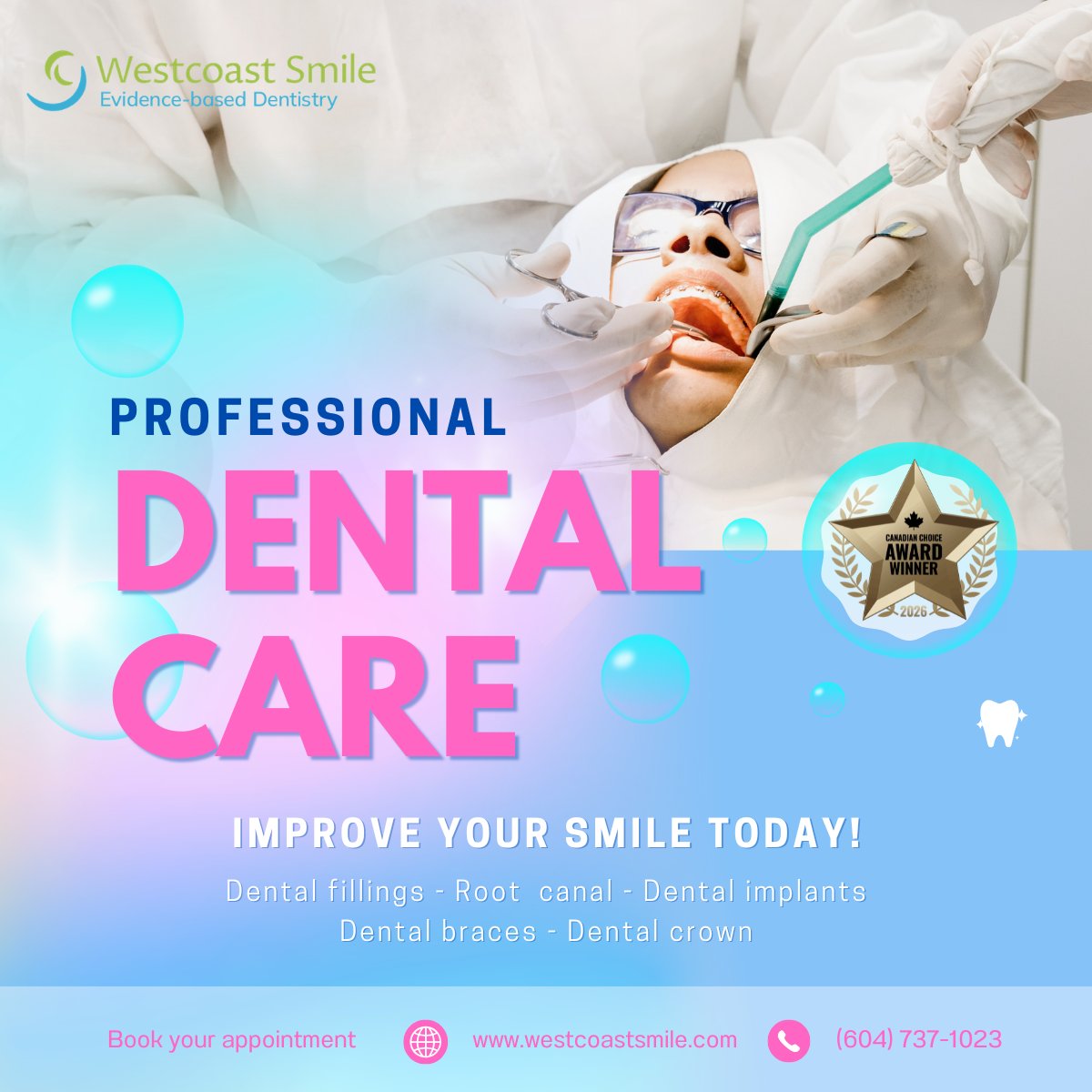 westcoast_smile's tweet image. Professional dental care in Vancouver 🦷
Fillings • Root Canal • Implants • Braces
📞 (604) 737-1023
🌐 westcoastsmile.com

#Vancouver #Dentist #DentalCare
