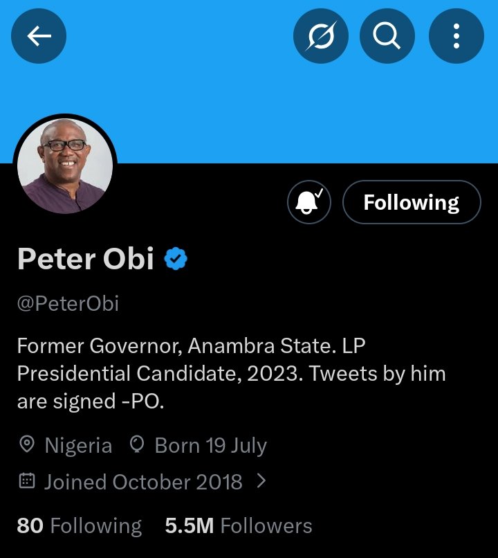 Why is <a href="/PeterObi/">Peter Obi</a> losing followers, are Obidiots giving up on the ticket already? 😹