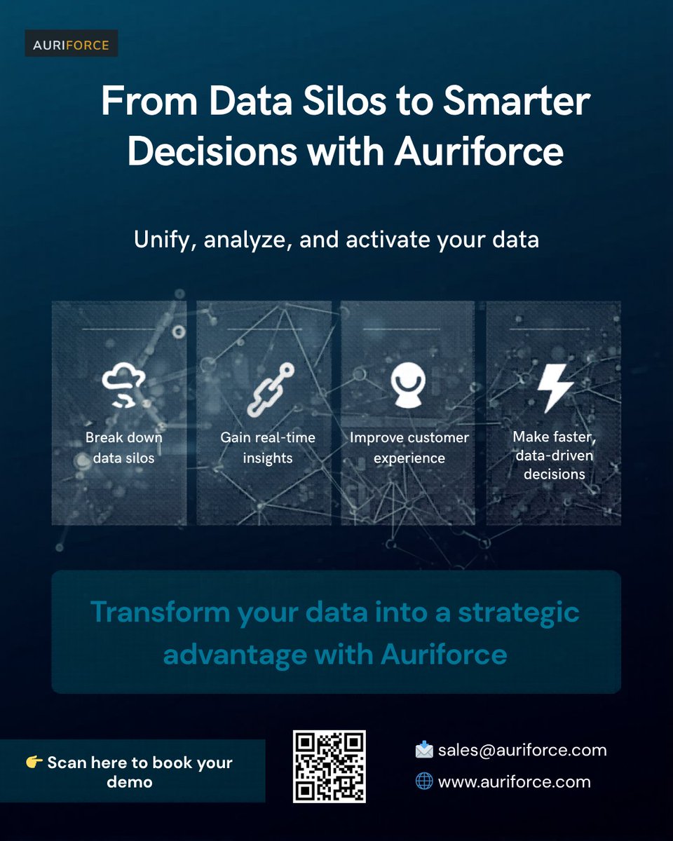 auriforce's tweet image. Turn your data into a competitive advantage.

Unify systems, unlock real-time insights, and make smarter decisions with Auriforce.

Stop managing data. Start growing.

👉 Book your demo: lnkd.in/g5w7CuW4

📩 sales@auriforce.com

🌐 auriforce.com

#AI #CRM