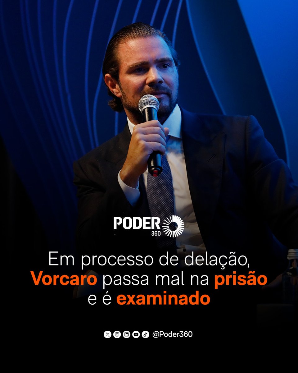 Poder360's tweet image. #Justiça ⚕️ O ex-banqueiro Daniel Vorcaro, fundador do Banco Master, apresentou um mal-estar na 3ª feira (21.abr.2026) na Superintendência da Polícia Federal, em Brasília, onde está preso. Vorcaro relatou indisposição e foi atendido por uma equipe médica dentro da própria unidade