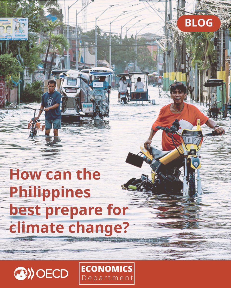 OECDeconomy's tweet image. #Philippines: GDP losses due to climate change could reach 17% by 2070. But effective early climate adaptation, including investing in resilient infrastructure, nature-based solutions, cleaner energy &amp;amp; stronger carbon pricing could mitigate the risks.
➡️brnw.ch/21x1ORB