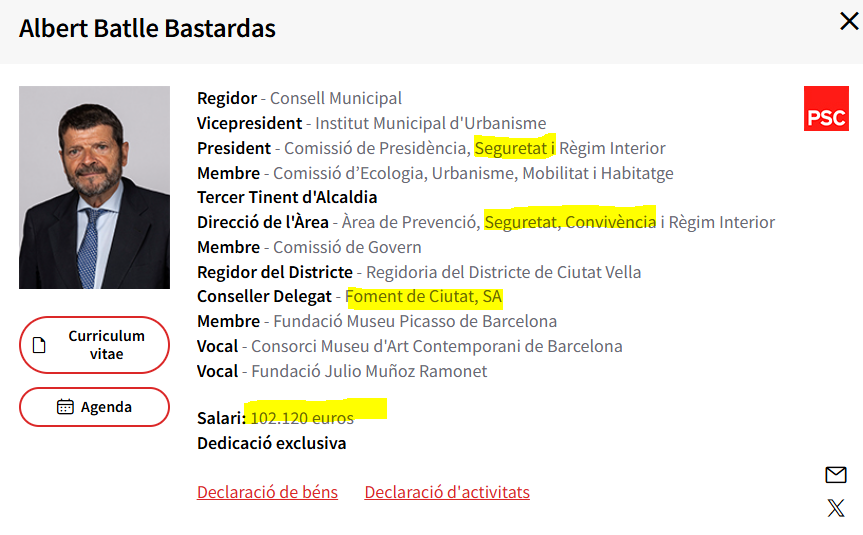 <a href="/GUBBarcelona/">Guàrdia Urbana Barcelona</a> <a href="/bcn_hg/">Horta-Guinardó</a> <a href="/laiabonetrull/">Laia Bonet</a> <a href="/donaire_benito/">José Antonio Donaire Benito</a> Tot això ho podem suportar, més malament que bé, però el que no tolerarem és que es creui la línia vermella de l'agressió: per això assenyalem a <a href="/Albert_Batlle_B/">Albert Batlle</a> com a responsable directe, per la seva inacció, de la situació d'inseguretat que es torna a viure al Turó de la Rovira