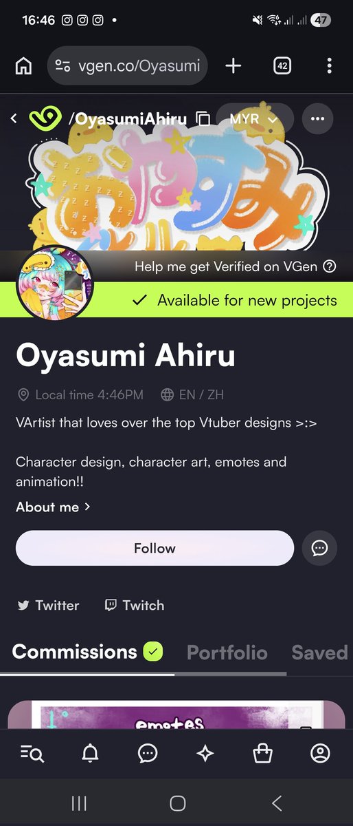 Oyasumi Ahiru I VGEN COMMS OPEN!! tweet media