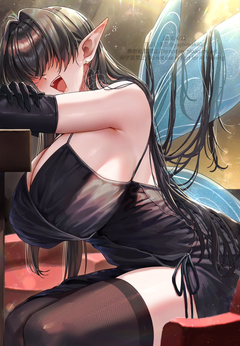 酔ってぽやぽやなナズナちゃんを描かせていただきました
今回は黒ドレスの装いです🥂✨
リクエストありがとうございました! #skeb 