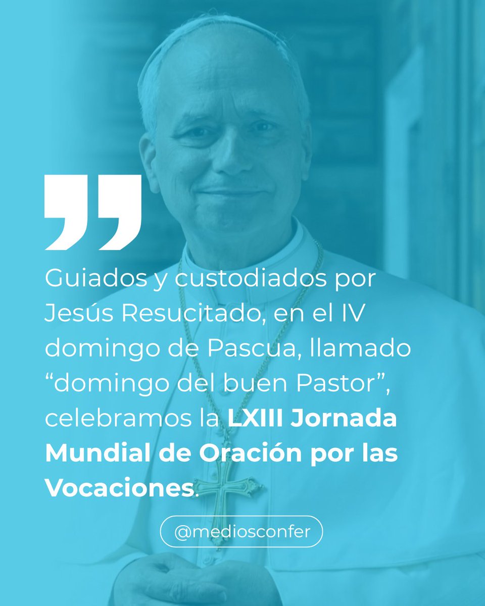 MediosConfer's tweet photo. Hoy nos unimos en oración para celebrar esta Jornada Mundial de Oración por las Vocaciones y Jornada de Vocaciones Nativas #JMOV #JVN @ced_is @OMP_ES @prensaCEE 

🙏«Todos oramos por todos»

👉Materiales: https://t.co/MBNKjMMjPd

📜Mensaje de @Pontifex_es 
https://t.co/6HFWMvLLng https://t.co/mkFn2eZtM2