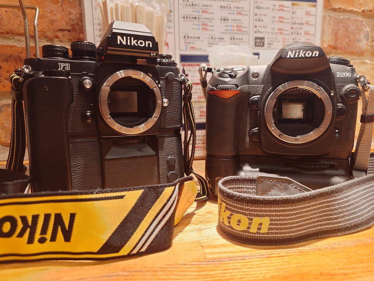 フィルムカメラとオールドデジカメを持って新宿御苑へ行ってきました。帰りはいつもの反省🍺
＃NikonF3P ＃NikonD200 ＃カメラはNikon ＃Nikonは人生
＃テング酒場神田東口店