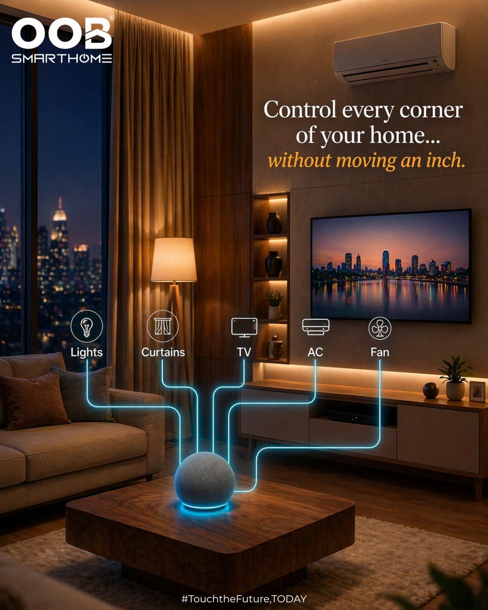 OobSmartHome's tweet image. Your home, your voice. 🏠✨ Upgrade to effortless living with OOB Smarthome. Total comfort is just a command away.
👉Switch to Smart. Switch to OOB.
#HomeAutomation #SmartHomeTech #IoT #InternetOfThings #TechTrends2026 #VoiceControl #SmartHomeSolutions #TouchTheFutureToday