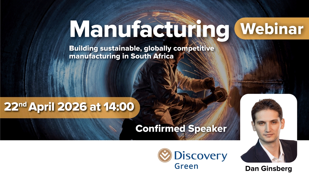 EngNewsZA's tweet image. We welcome Dan Ginsberg, Discovery Green, as a panellist for our #webinar on #localmanufacturing. He offers valuable insight into how #manufacturers can manage #energy costs, improve resilience &amp;amp; transition towards more #sustainableoperations. Register: us06web.zoom.us/webinar/regist…