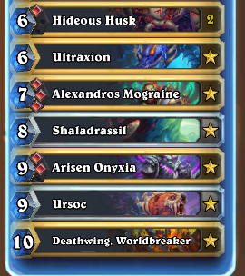 Graepefroot's tweet photo. My most fun deck is BBB Herald Death Knight. And no, I haven't played Mograine once. But that's not the point! 

Seriously though, it's a good build versus Aggro, with my last version going 4 - 1 until now. https://t.co/GoJoWuBYTg