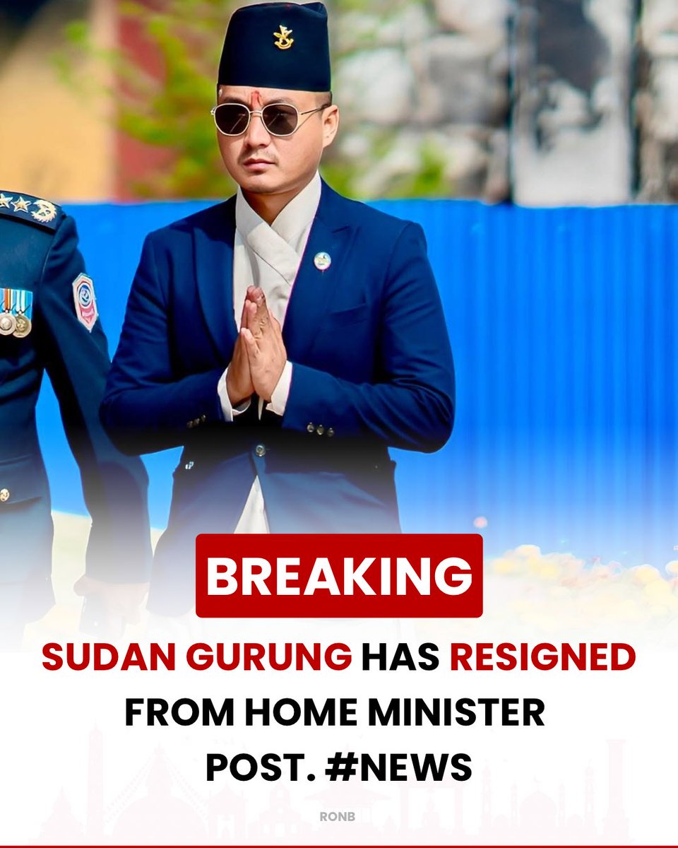 RONBupdates's tweet image. Breaking: Sudan Gurung has resigned from Home Minister post. #News