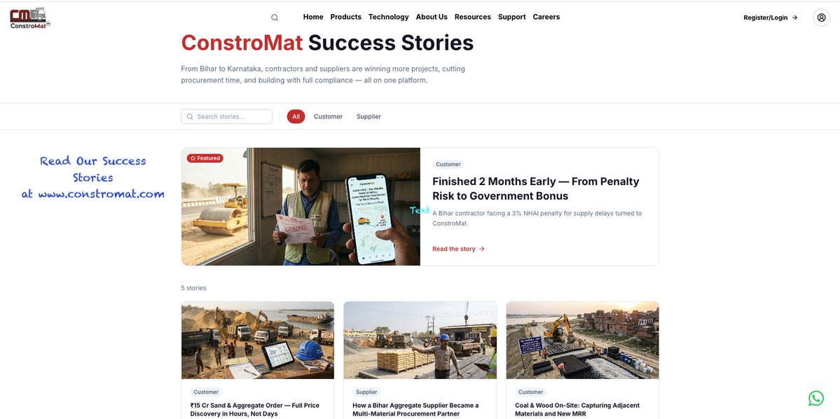 ConstromatInd's tweet image. Here are some of our Customer Supplier #successstories at ConstroMat website  #construction #infrastructure #constructionmaterials #buildingmaterials