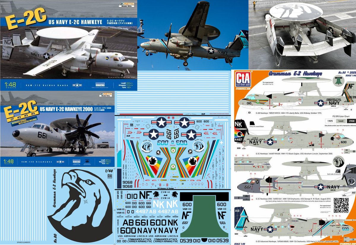 CTA_Decals's tweet image. CTA is Only decal for the 1/48 Grumman E-2 Hawkeye kit from Kinetic. 
4 Marking options for a "B", "C", "C 2000", "D"
alexaftermarket.com/catalog/catego…
#E2Hawkeye #Hawkeye #Kinetic #decal #1_48scale #48scale #scalemodelling #plastickit #ctadecals #ctamodels #alexaftermarket