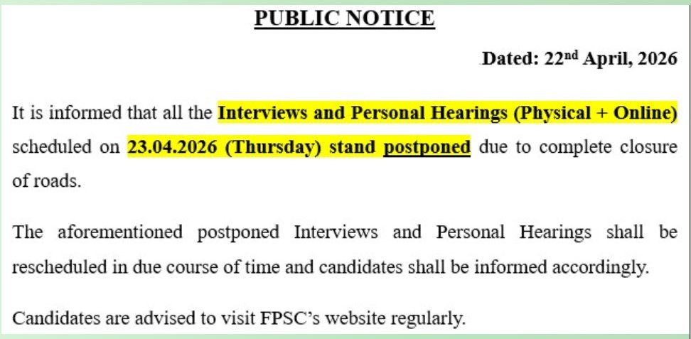 Federal Public Service Commission (FPSC) tweet media