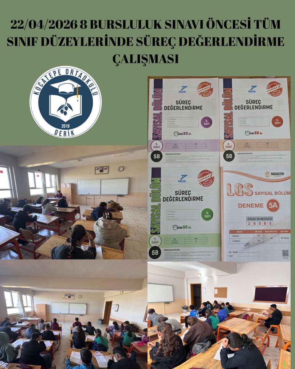 Kocatepe47's tweet photo. Bursluluk Sınavı öncesi Tüm Sınıf düzeylerinde süreç değerlendirme uygulaması gerçekleştirdik.Uygulamanın başarıyla gerçekleştirilmesini sağlayan öğretmenlerimize teşekkür ederiz.
@SuleymnAKIN 
@makdag47 
@klcengiz 
@AyetullahTml 
@HasanKaya47_ https://t.co/chyWa5HurP