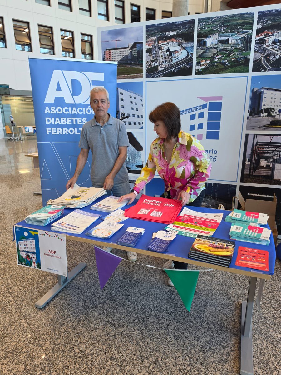 DiabetesFerrol's tweet photo. Esperamosvos na entrada do Arquitecto Marcide na FEIRA DA SAÚDE se queredes saber algo máis da diabetes e de cómo traballamos na nosa asociación e que podemos ofrecerte
#prescribeasociacionismoendiabetes
#educarparaproteger https://t.co/C8jcqcfMWk