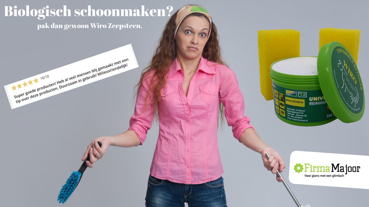 Wil jij ook biologisch schoonmaken maar waarmee ? Wiro Zeepsteen natuurlijk ! 

#schoonmaak | #duurzaam | #WiroZeepsteen | #biologisch | #GlanzendPoetsen