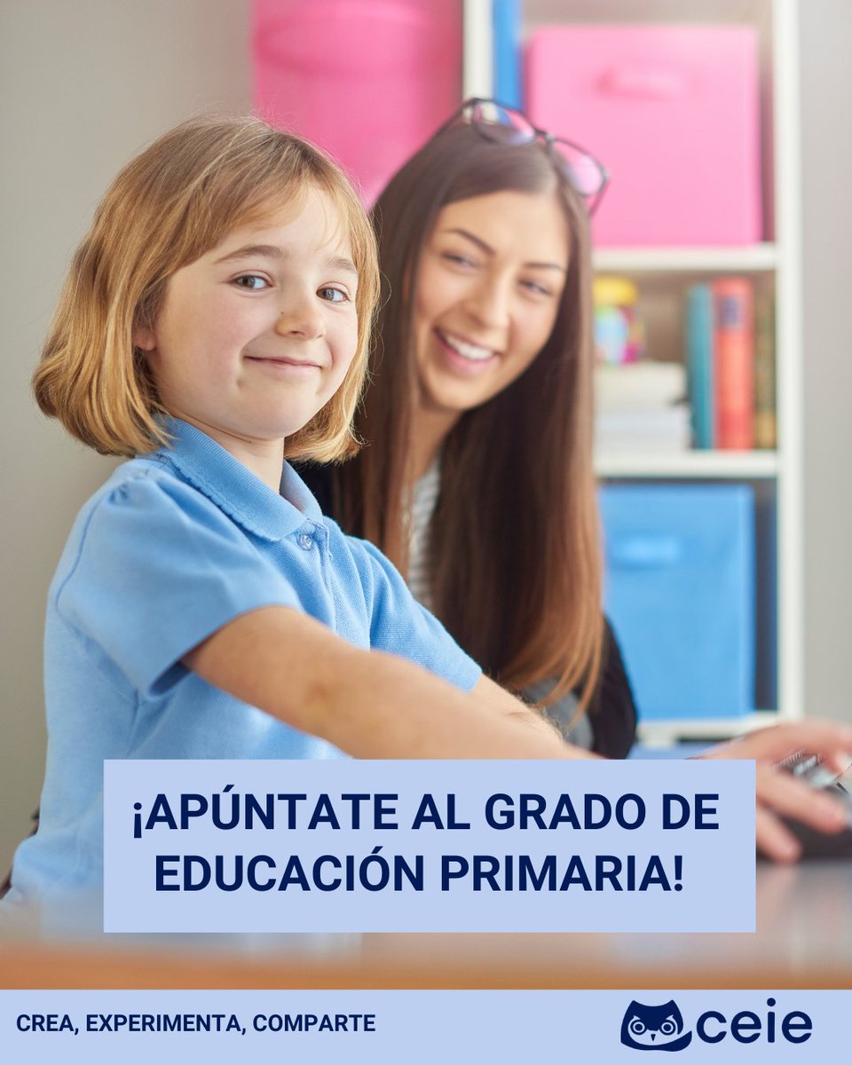ceie_es's tweet image. ¡Apúntate al Grado 🎓 de Educación Primaria! 👧🏻📚✨

📌Modalidad Semipresencial 💻
📌2 cuatrimestres ⏰: depende de tu titulación de acceso, por estudio de convalidaciones gratuito
📌Participación en jornadas y visitas a centros 🚀

#educacion #educacionprimaria #magisterio