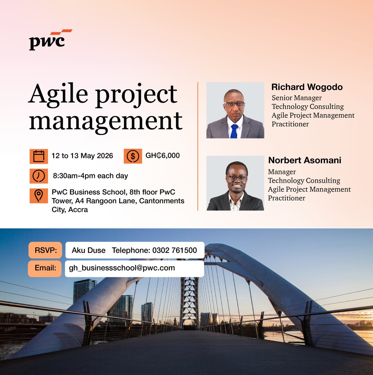 Transform your project management with #PwCGhanaBusinessSchool’s Agile Project Managerment training. Learn to integrate core principles with adaptive agile methods, deliver results across industries and accelerate your career.
🔗Register: ow.ly/IIJR50YNvf1
#Upskilling