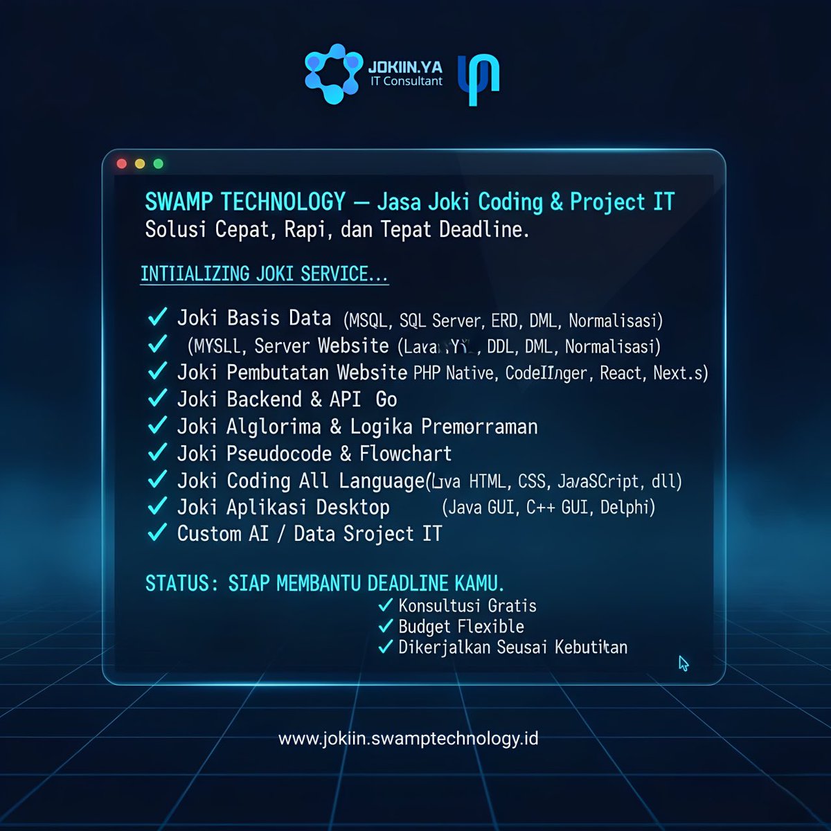 Jasa Joki IT Tugas Coding (200+ Testi) (@swamptechnology) / Posts / X