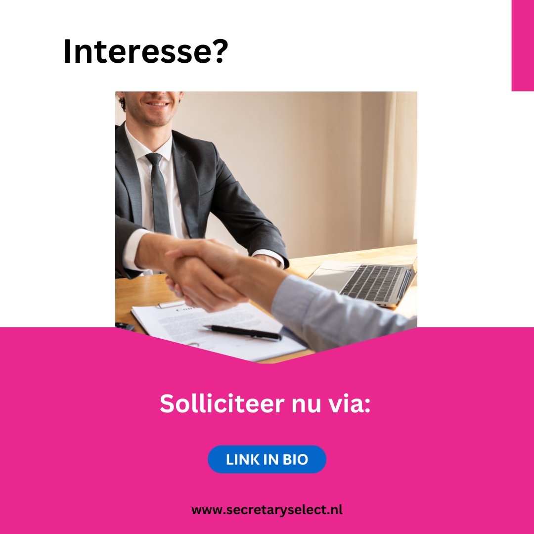 SecretarySelec's tweet photo. ✨ Vacature: Management Assistant in Zoetermeer (€5.000) ✨
📍 Zoetermeer
⏰ 32-40 uur
🎓 MBO/HBO
🏠 1 dag thuiswerken mogelijk
📆 Vast
💰 Tot €5.000 o.b.v. 40 uur

Interesse? Solliciteer nu!https://t.co/j68yI4ee84 https://t.co/sCYFCCt5pW