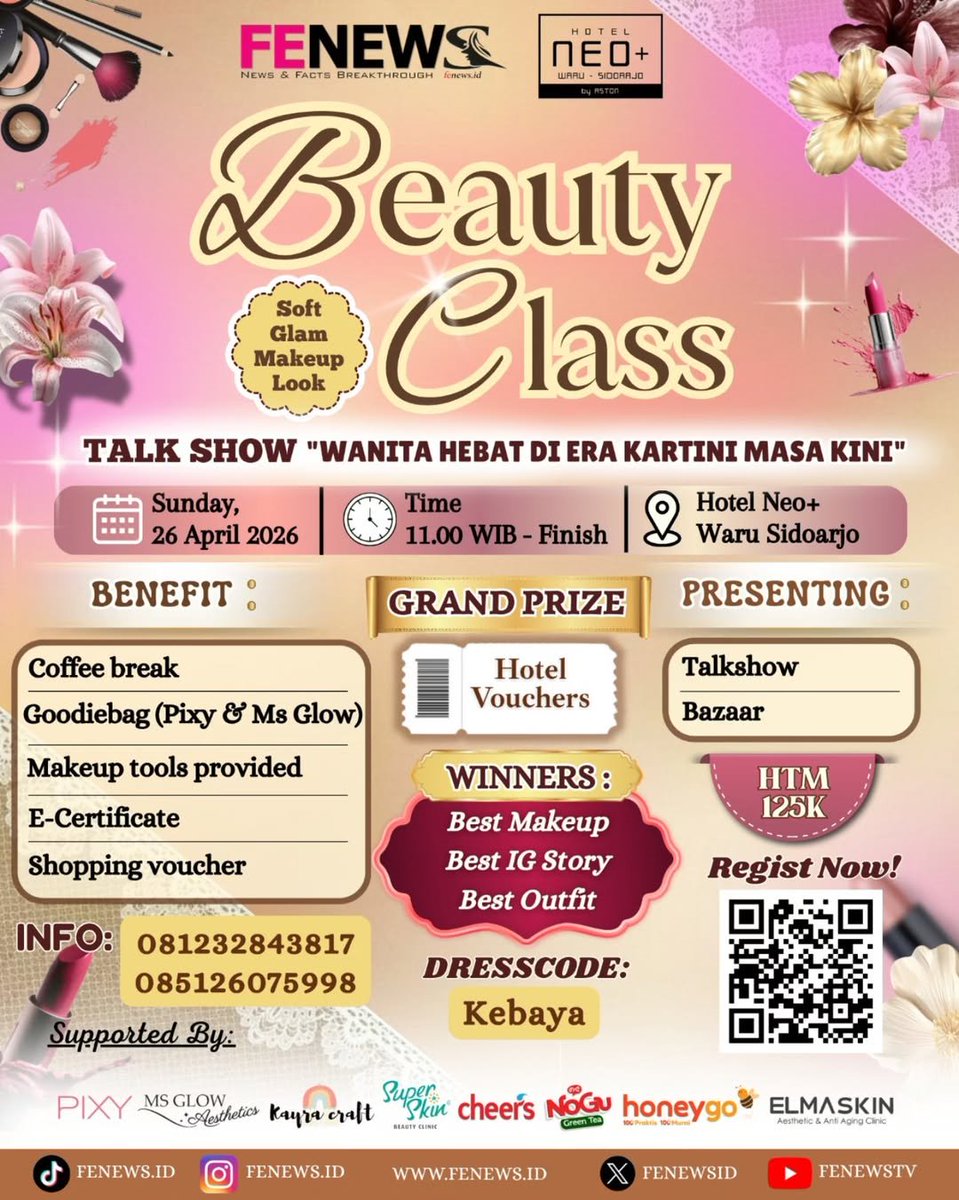 fenewsid's tweet image. #beautyclass #beautyclassurabaya #makeup #makeupclass #makeupclasssurabaya #personalcolortest #PersonalColor #PersonalColorAnalysis #eventsurabaya #eventsurabaya2026 #infoevent #infobeautyclass #surabaya #beauty #lifestyle #Fenews #Fenewsid