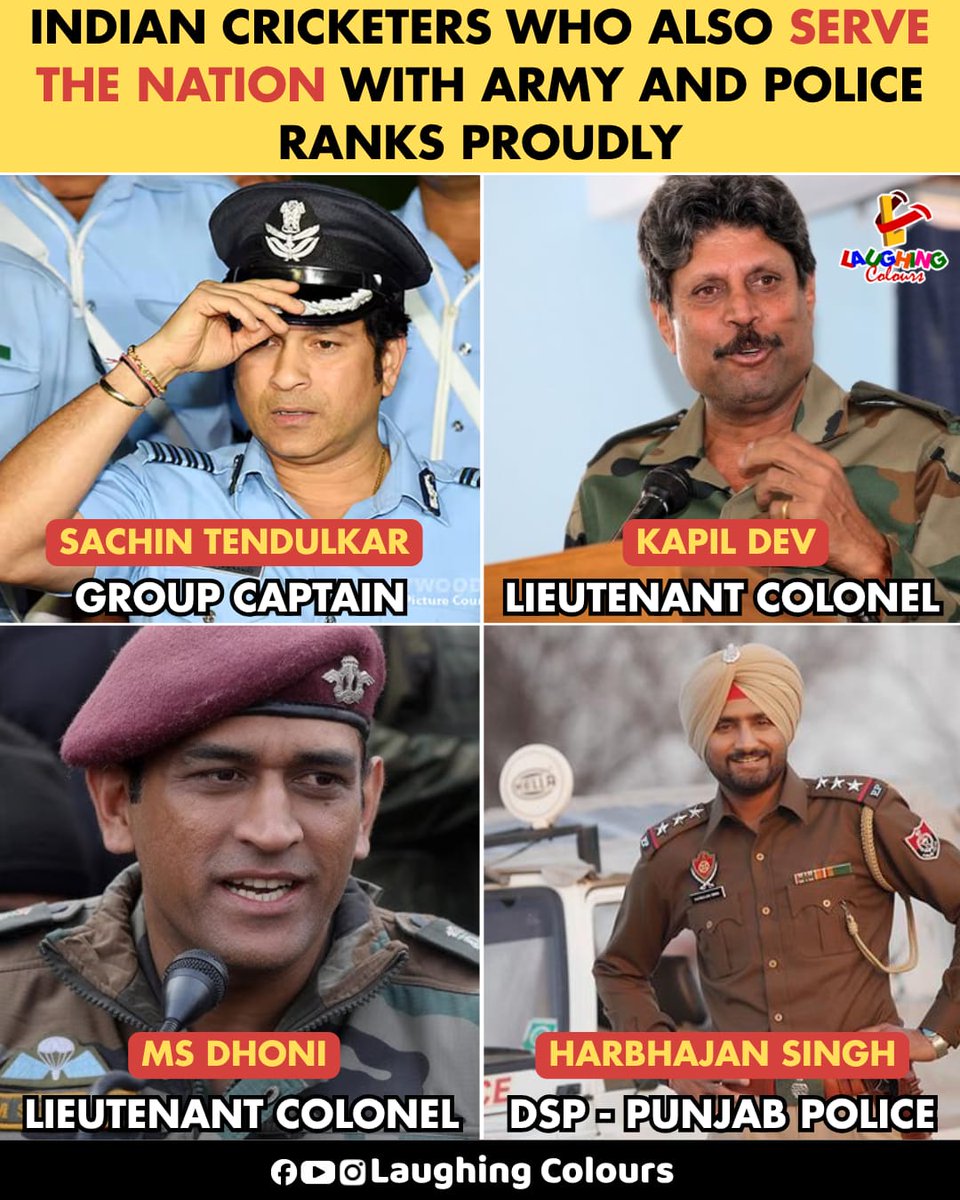 LaughingColours's tweet image. Cricketers serving nation proudly 🇮🇳

#IndianCricket #Respect #NationFirst #Inspiration