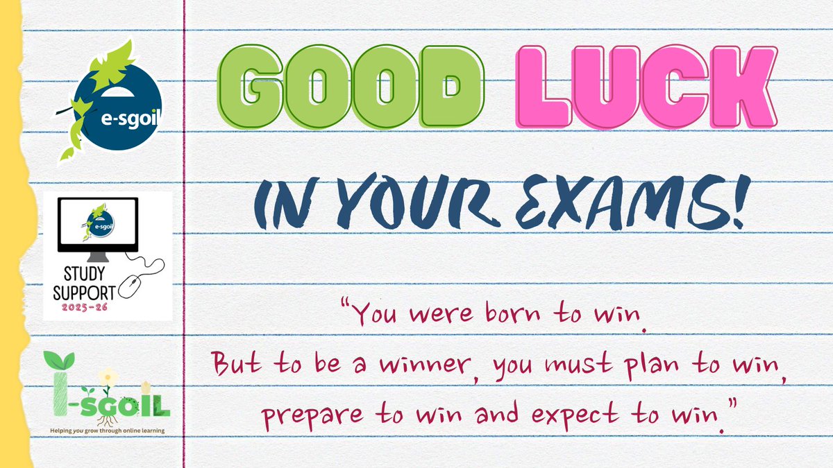 eSgoil's tweet photo. To all our learners preparing for exams over the next 6 weeks, we wish you all the very best.
#NeLO #SeniorPhase #QualificationsScotland https://t.co/fuK63xGqhV