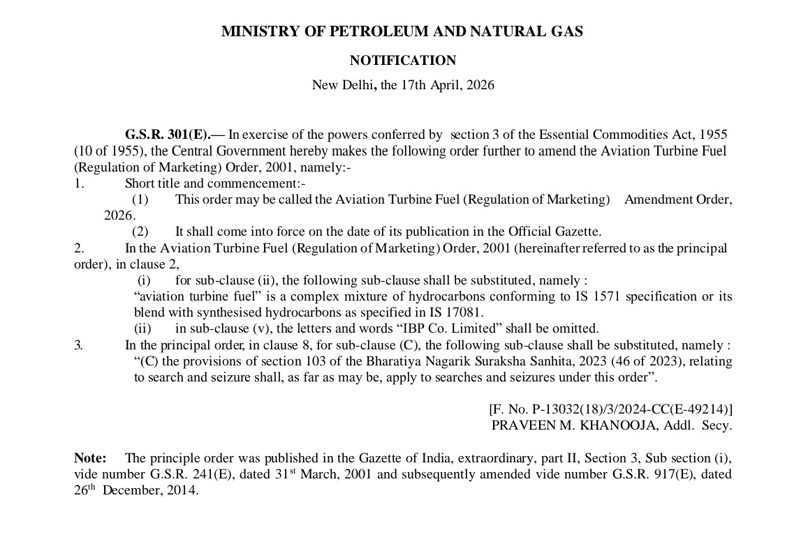 aseemmanchanda's tweet image. Ethanol blending in ATF Now permitted.

The government allowed Sustainable Aviation Fuel.