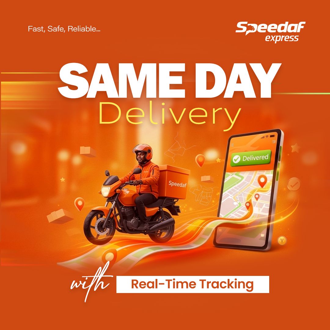 Officialspeedaf's tweet image. You want it NOW — not tomorrow👍 

With Speedaf, send parcels same-day and track every move in real time📦
Fast delivery = happy customers = more repeat orders 🧡

Start shipping smarter today with SPEEDAF EXPRESS

#SpeedafNigeria #SameDayDelivery #CustomerExperience