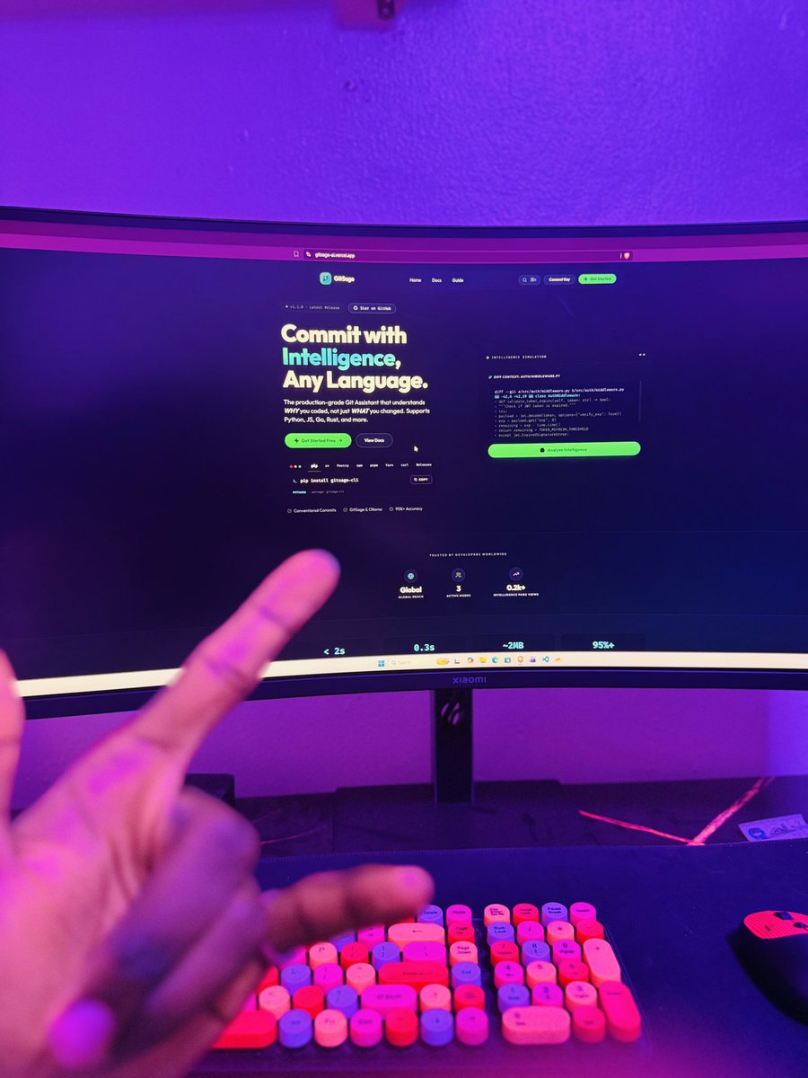 iamAgba_Coder's tweet photo. Writing commit messages is boring.

Usually, we're so drained from solving the bug that we just type git commit -m "fix" and move on.

I got tired of the mental fatigue, so I built something to do the thinking for me.

Meet GitSage AI. 🤖🚀

1/6🧵 https://t.co/wWuKCv2Giq