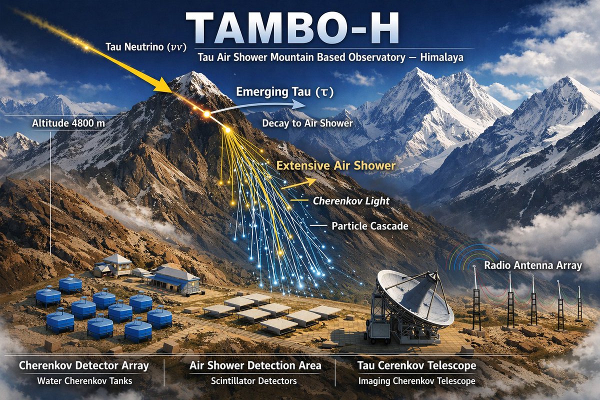 ShekharCenter's tweet image. Ai Generated: Tau Air Shower Mountain Based Observatory–Himalaya (TAMBO-H).

NeutrinoCenter.org

#SDG9 #SDG17 #TAMBOH #Physics #NeutrinoCenter #india #Himalaya #YesDaCenter #YesDa

Note: This Ai-image is used for promotional purposes. Original credit goes to TAMBO (Peru).