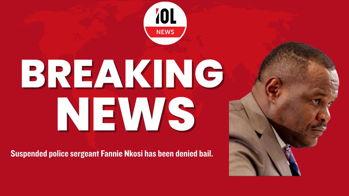 IOL's tweet image. Suspended police sergeant Fannie Nkosi has been denied bail. iol.co.za

#FannieNkosi #police #sergeant #denied #bail