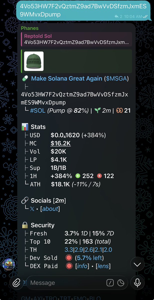 ReptoidSol's tweet image. Watch your entry on $MSGA
high gamble 🎲🎲🎲
Ca::

4Vo53HW7F2vQztmZ9ad7BwVvDSfzmJxmES9WMvxDpump

#Solanamemecoin #Solana #Earlyalphacalls #Memecoin