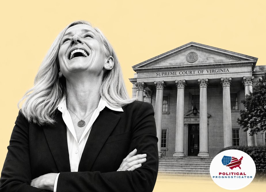 PoliProgno's tweet photo. New Post: Abigail Gets the Last Laugh on Maps...or Does She? #Virginia #redistricting #spanberger https://t.co/X8M4qWuoyZ https://t.co/T2CF8ZRaHf