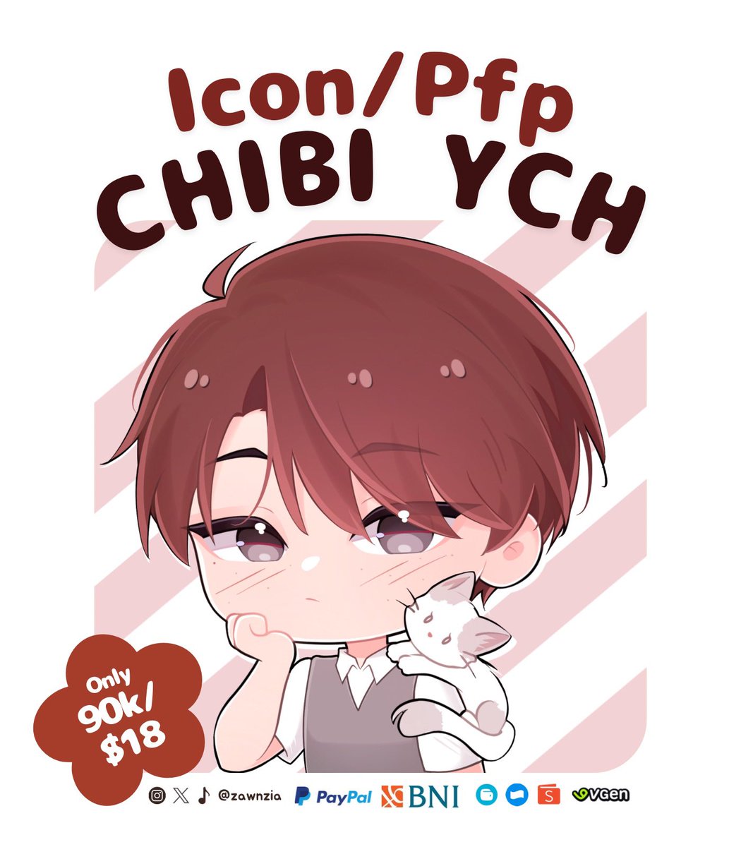 zawnzia's tweet image. RTs &amp;amp; any interaction appreciated]

Chibi Icon YCH Commission Open!🤩✨️
Price is only 80k/$15.30 for the first 3 buyer👀
Only 6 slots available (limited)

Pls DM me if you're interested/contact me on Vgen♡ 
Vgen: vgen.co/zawnzia

#VGenOpen #VgenComm #chibiych #iconych