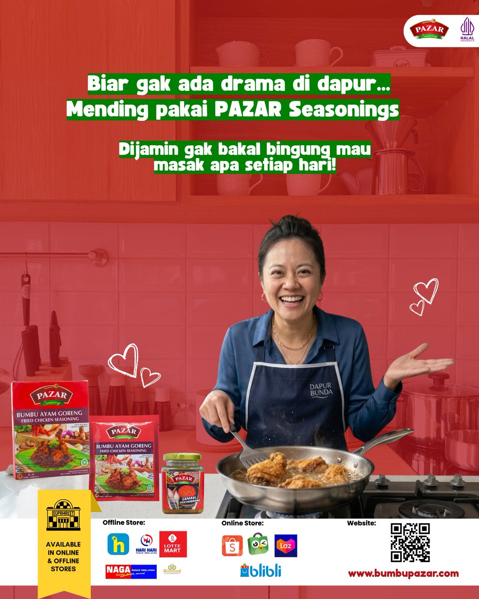 PazarSeasoning's tweet image. Jangan risau buibu, walau rutinitas padat, urusan dapur tetap bakal mudah kalau udah kenal PAZAR Seasonings #Drama #Rumahtangga #Beranda